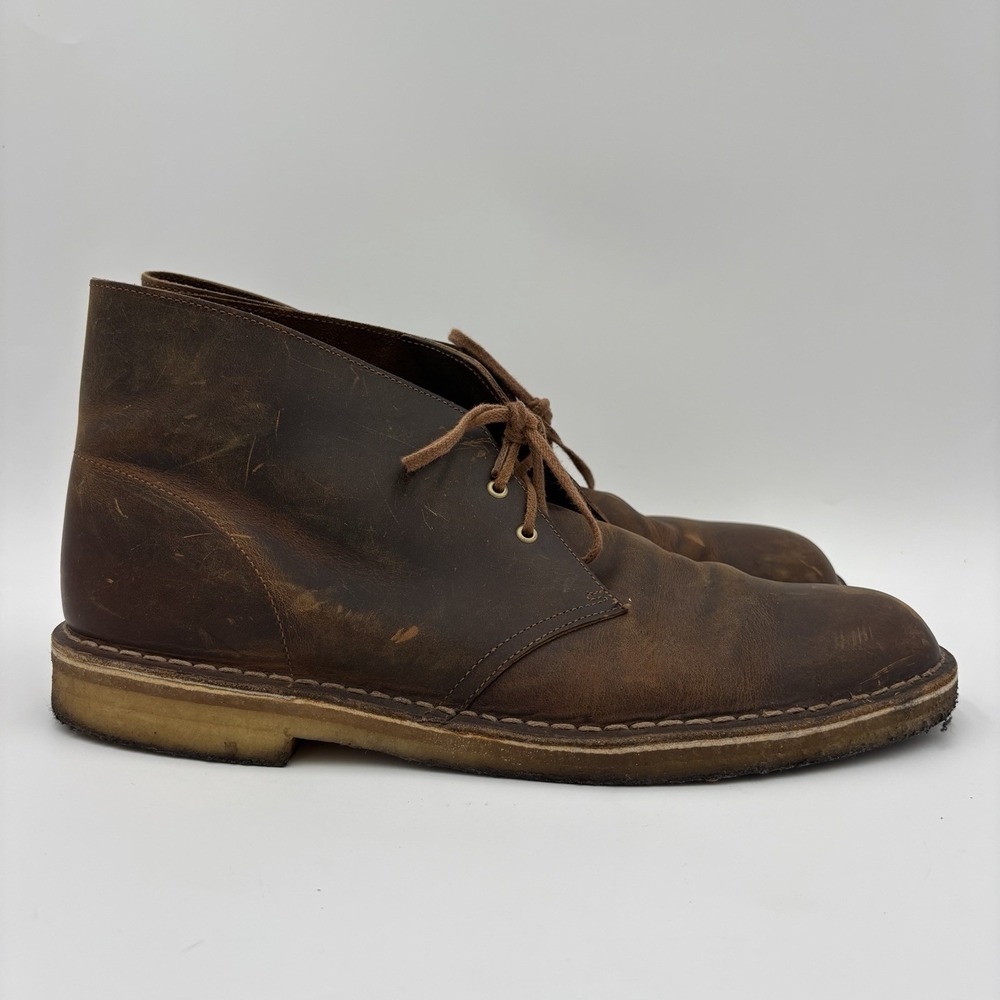 Clarks Originals Desert Chukka Boots Mens 13 Beeswax Brown Leather